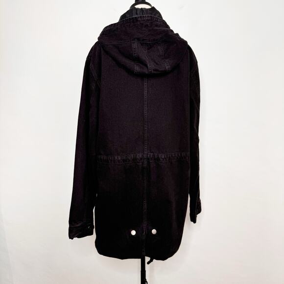 Urban Outfitters BDG Denim Utility Jacket Black Jean Oversized Goth Size M - Picture 7 of 13